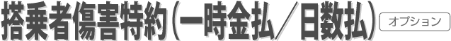 搭乗者傷害特約（一時金払／日数払）