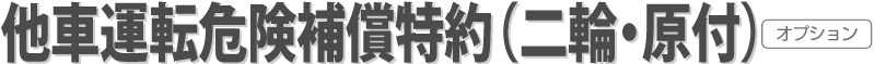 他車運転危険補償特約（二輪・原付）