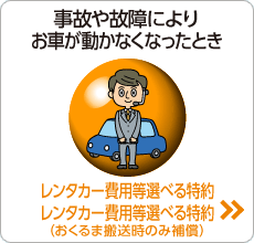 レンタカー費用等選べる特約／レンタカー費用等選べる特約（おくるま搬送時のみ補償）